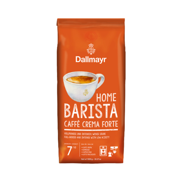 Dallmayr Home Barista Caffè Crema Forte, Ganze Bohne 1 Kilogramm Packung